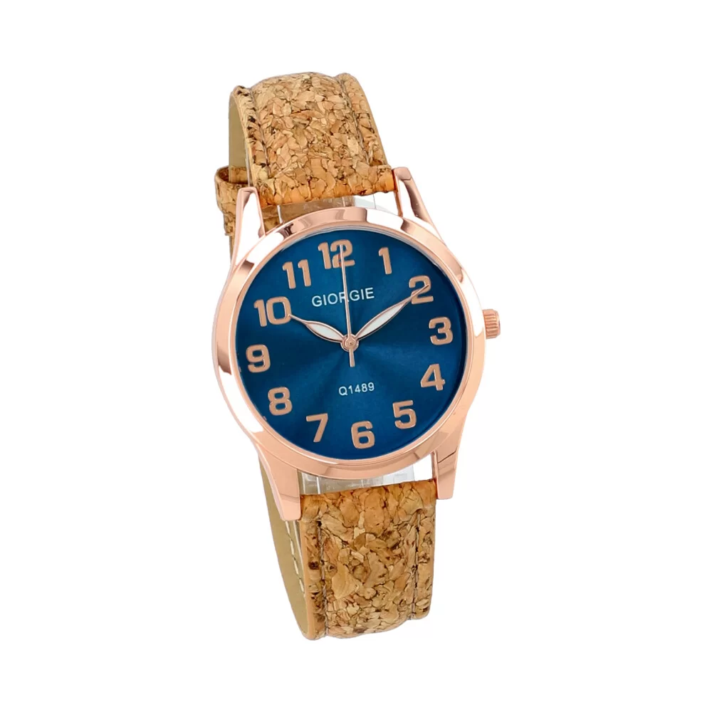 Relógio de cortiça mulher MUL033 - ROSE/GOLD - ModaServerPro